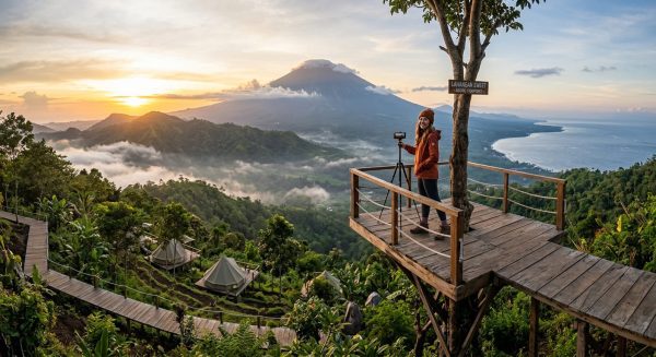 Menikmati Megahnya Gunung Agung dari Lahangan Sweet, Spot Foto Paling Hits di Bali Timur