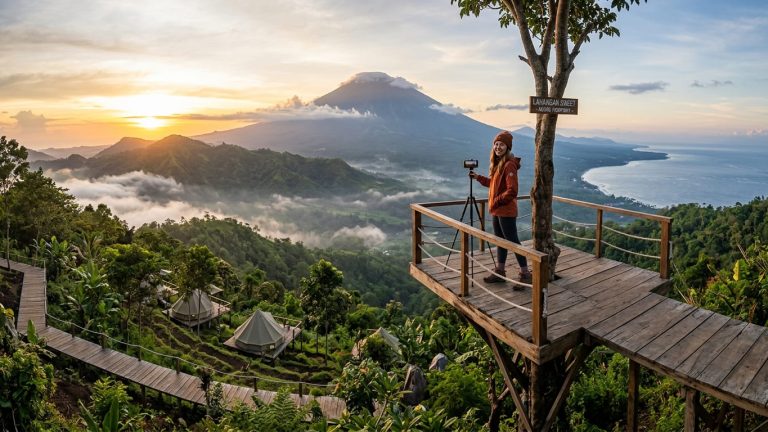 Menikmati Megahnya Gunung Agung dari Lahangan Sweet, Spot Foto Paling Hits di Bali Timur