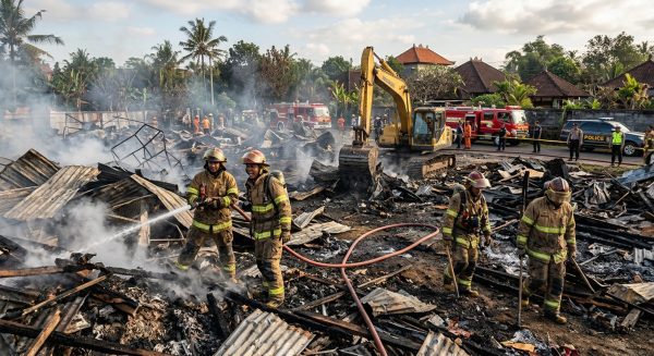 LIVE REPORT: Penanganan Kebakaran di Kawasan Nakula, Denpasar, Kondisi Terkini dan Apresiasi untuk Petugas Pemadam