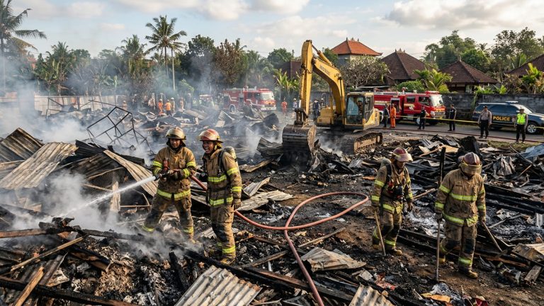 LIVE REPORT: Penanganan Kebakaran di Kawasan Nakula, Denpasar, Kondisi Terkini dan Apresiasi untuk Petugas Pemadam