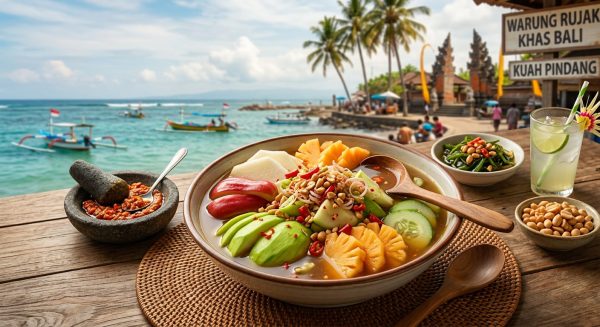 Pedas, Segar, Gurih! Kenapa Rujak Kuah Pindang Khas Bali Selalu Bikin Ketagihan?