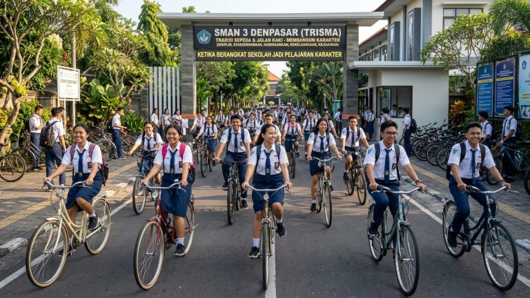 Tradisi Sepeda di Trisma: Ketika Berangkat Sekolah Jadi Pelajaran Karakter
