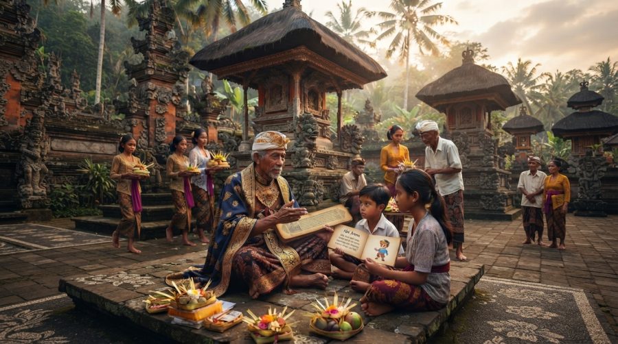 Ilustrasi sejarah dan misteri di balik lagu tradisional Bali Ratu Anom