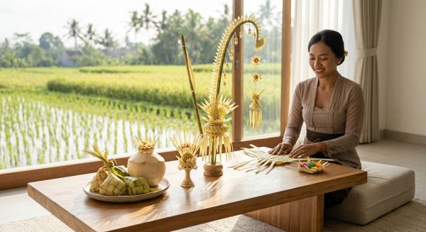 Rahasia di Balik Daun Kelapa: Mengapa Janur Selalu Hadir dalam Setiap Upacara Bali?