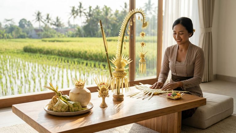 Rahasia di Balik Daun Kelapa: Mengapa Janur Selalu Hadir dalam Setiap Upacara Bali?