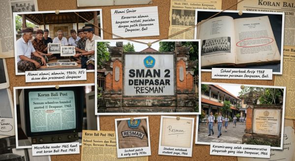 SMAN lain di Denpasar julukannya ‘Nyambung’: Smansa, Trisma, Foursma. Tapi SMAN 2 kok ‘Resman’?