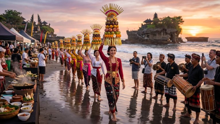 Parade Gebogan di Tanah Lot: Ketika Tradisi, Estetika, dan Rasa Menyatu di Tepi Pantai Bali