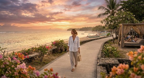 Jejak Indonesia: Menikmati Sisi Tenang Pantai Sanur — Jalur Santai ke Arah Selatan Pantai Karang