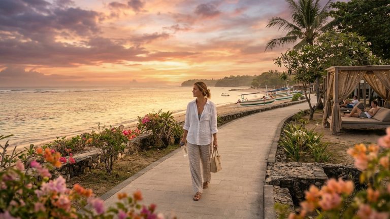 Jejak Indonesia: Menikmati Sisi Tenang Pantai Sanur — Jalur Santai ke Arah Selatan Pantai Karang