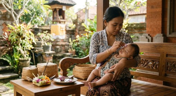 Mengenal Tradisi Menempelkan Bawang pada Bayi di Bali: Makna Spiritual dan Perlindungan Diri