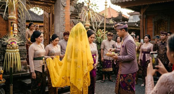 Kain Kuning di Pernikahan Adat Bali: Apa Hubungannya dengan Veil di Barat?
