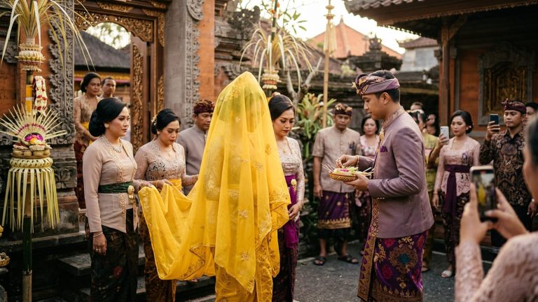 Kain Kuning di Pernikahan Adat Bali: Apa Hubungannya dengan Veil di Barat?