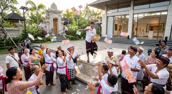 Tradisi Mesuryak: Pesta Melempar Uang dan Penghormatan Leluhur di Tabanan