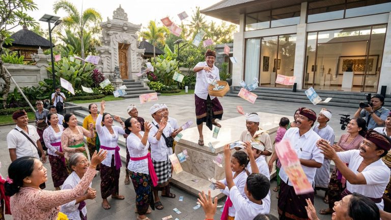 Tradisi Mesuryak: Pesta Melempar Uang dan Penghormatan Leluhur di Tabanan